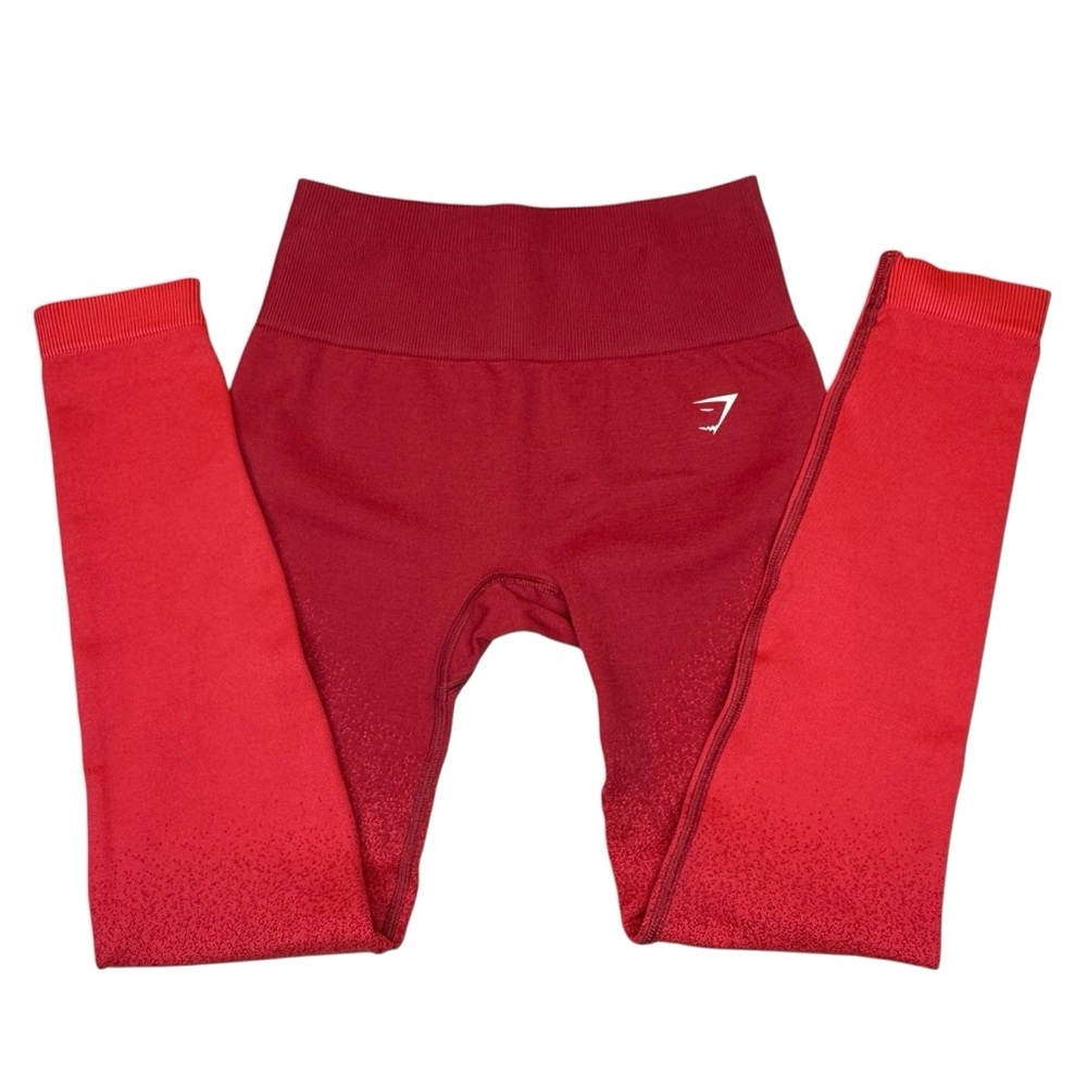 Gymshark Red Ombre Seamless Leggings XS High Waisted Sculpting
